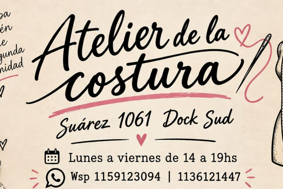 Atelier de la Costura: arreglos, confecciones y mucho más en Dock Sud Avellaneda